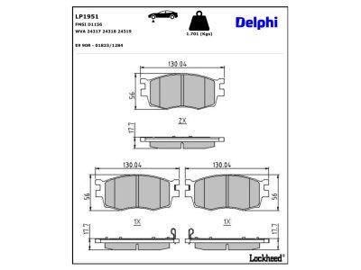 DELPHI LP1951 Brake Pad Set, disc brake