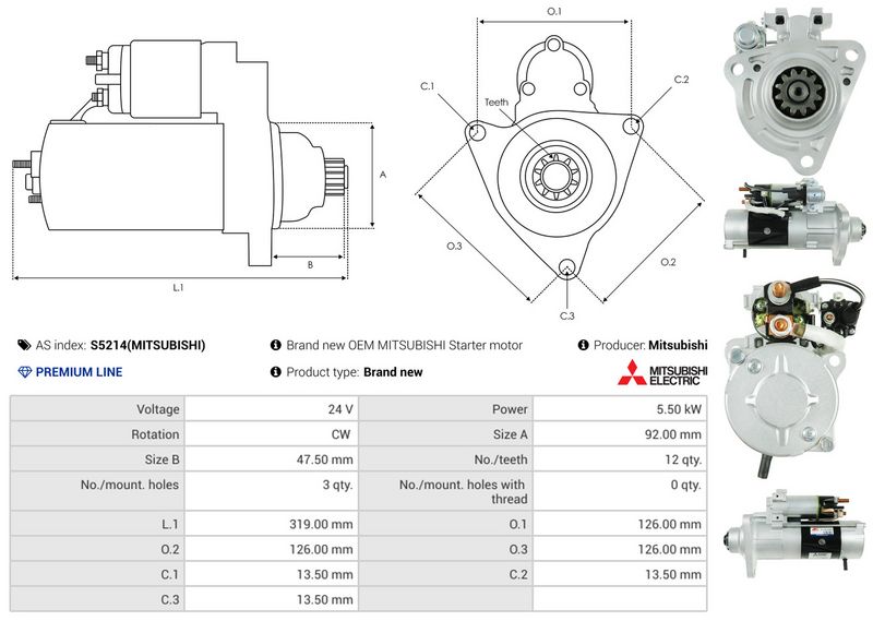 AS-PL S5214(MITSUBISHI) Starter
