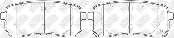 Комплект гальмівних накладок, дискове гальмо, Nibk PN0457