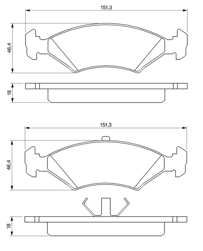 BOSCH Plaquettes de frein à disque 0 986 466 402