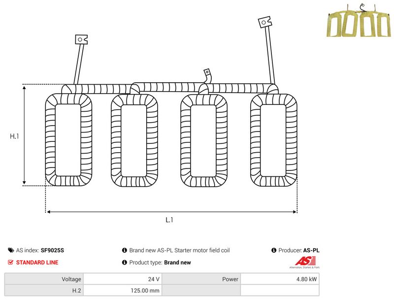 AS-PL SF9025S Field Winding, starter