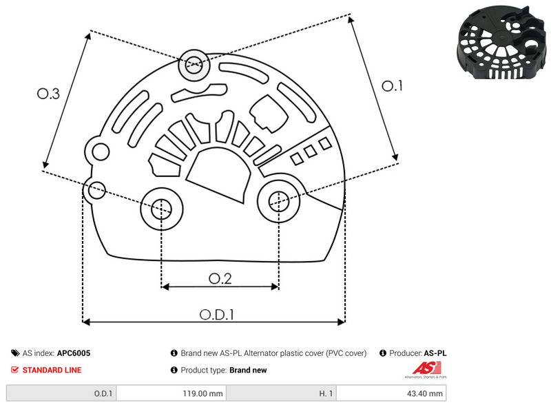 AS-PL APC6005 Protective Cap, alternator