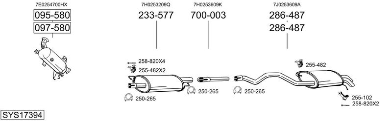 BOSAL kipufogórendszer SYS17394