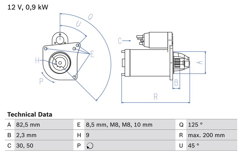 BOSCH Startmotor / Starter 0 986 019 311