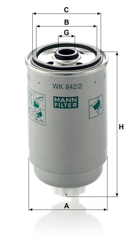 Kütusefilter, MANN-FILTER WK 842, 2