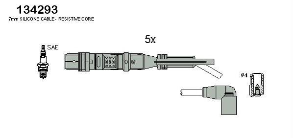 Комплект проводів високої напруги, VW 2,3: Bora, Passat SEAT Toledo 2,3, Hitachi 134293