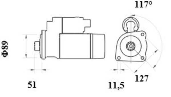 startér VOLVO, RVI Premium, Kerax, (05), 24V/5,5kW - 11 zubů (nekrytý pastorek) - novější verze MS948