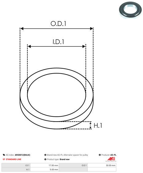 AS-PL ARS0012(BULK) Repair Set, alternator
