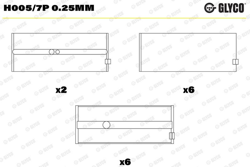 Cuzinet arbore cotit GLYCO H005/7P 0.25mm