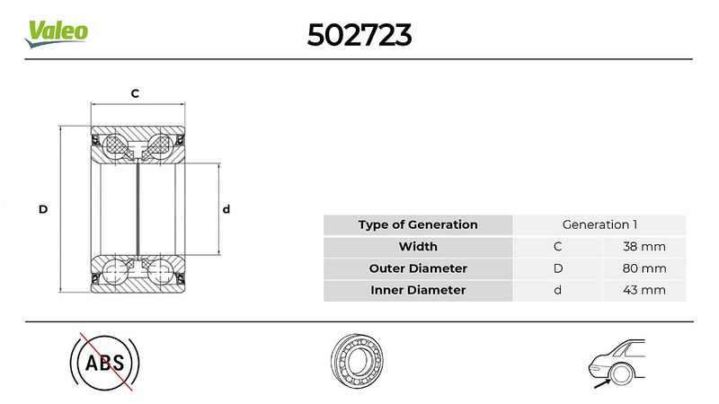 VALEO 502723 - Rato guolio komplektas