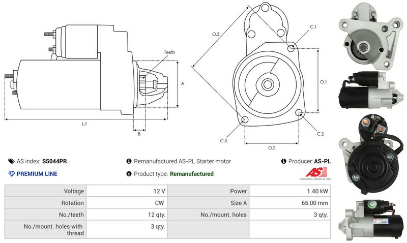 AS-PL S5044PR Starteris