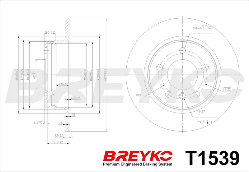 DAVID VASCO T1539 Brake Disc