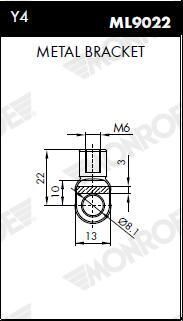 MONROE ML5596 Gas Spring, bonnet