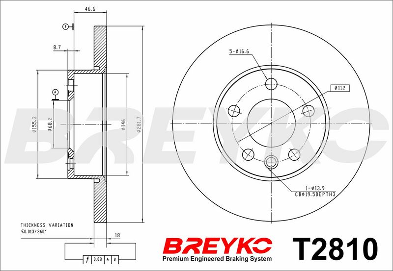 DAVID VASCO T2810 Brake Disc