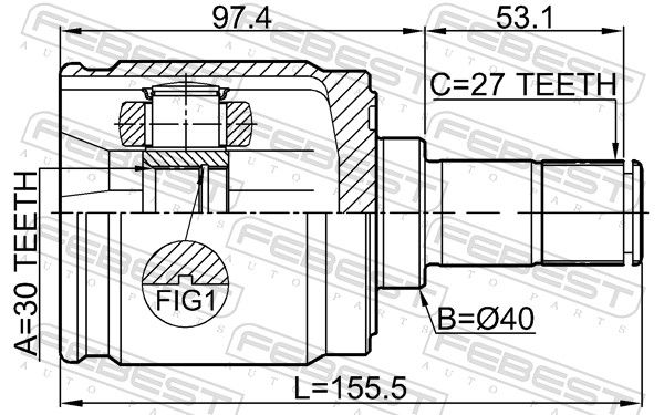 FEBEST 0311-CRVATLH Joint Kit, drive shaft