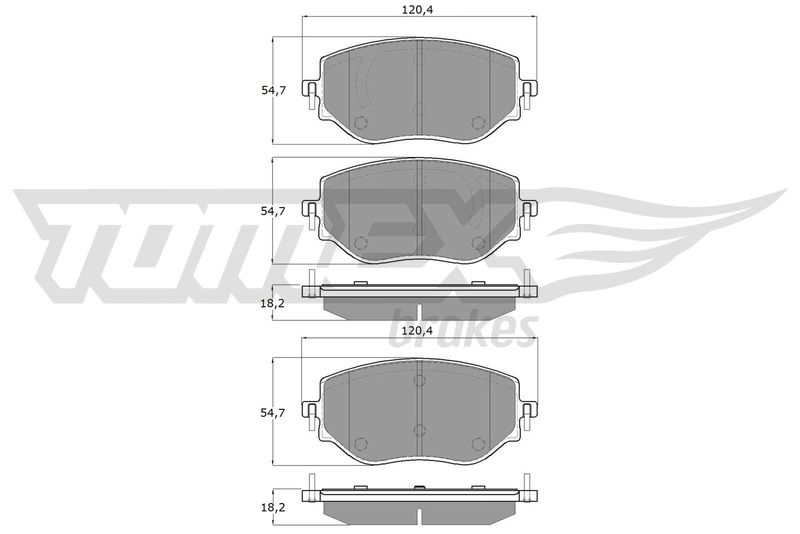 TOMEX Brakes TX 19-76 Stabdžių trinkelių rinkinys, diskinis stabdys