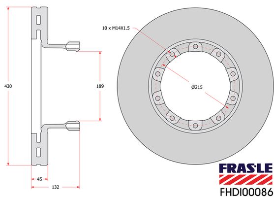 kotouč brzdový SAF B9 22,5 věž FHDI00086