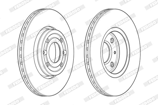Гальмівний диск, з вентиляцією, 258мм, кількість отворів 4, RENAULT/LADA KANGOO/CLIO/X-RAY 08-/12-/16- передн. (мин. 2 шт), Ferodo DDF1978