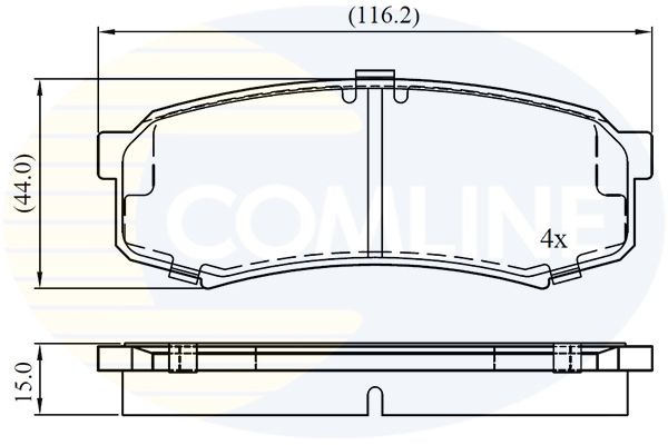 Комплект гальмівних накладок, дискове гальмо, Comline CBP0404