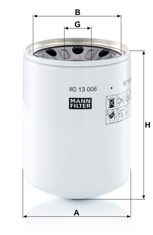 Hydraulisch filter past: FENDT 2 D FARMER, 200 K FARMER, 200 S FARMER, 200 SA FARMER, 200 V FARMER, 200 VA FARMER, 201 S FARMER, 201 SA FARMER, 203 K FARMER, 203 P FARMER, 203 PA FARMER