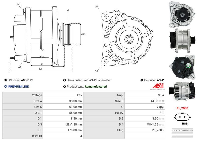 AS-PL A0861PR Alternator