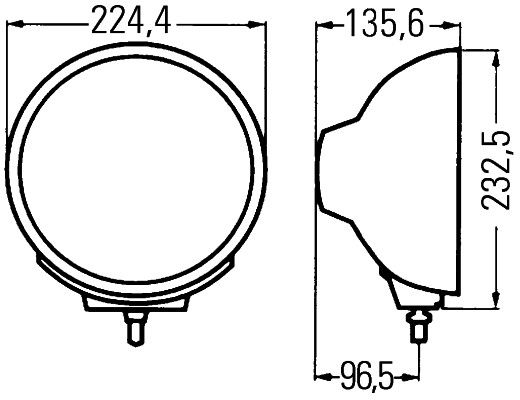 HELLA 1F8007560-621 High Beam Headlight