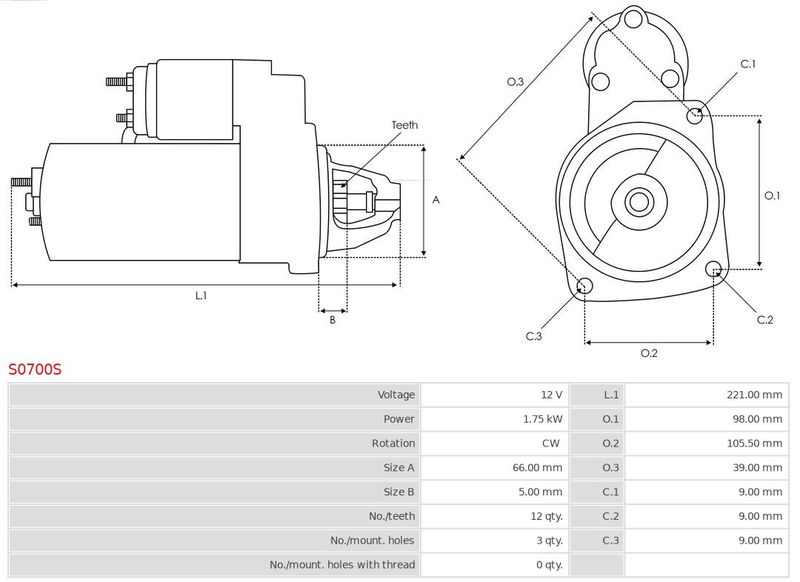 Стартер, Auto Starter S0700S