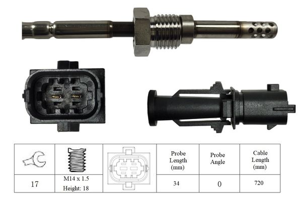 LUCAS Érzékelő, kipufogógáz-hőmérséklet LGS6066