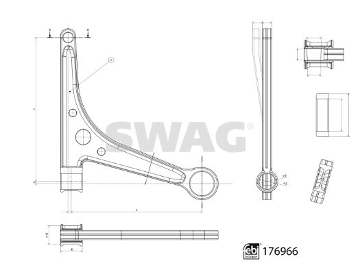 Важіль підвіски, підвіска коліс, Swag 33103822