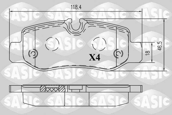 Kit de plaquettes de frein, frein à disque SASIC 6216192