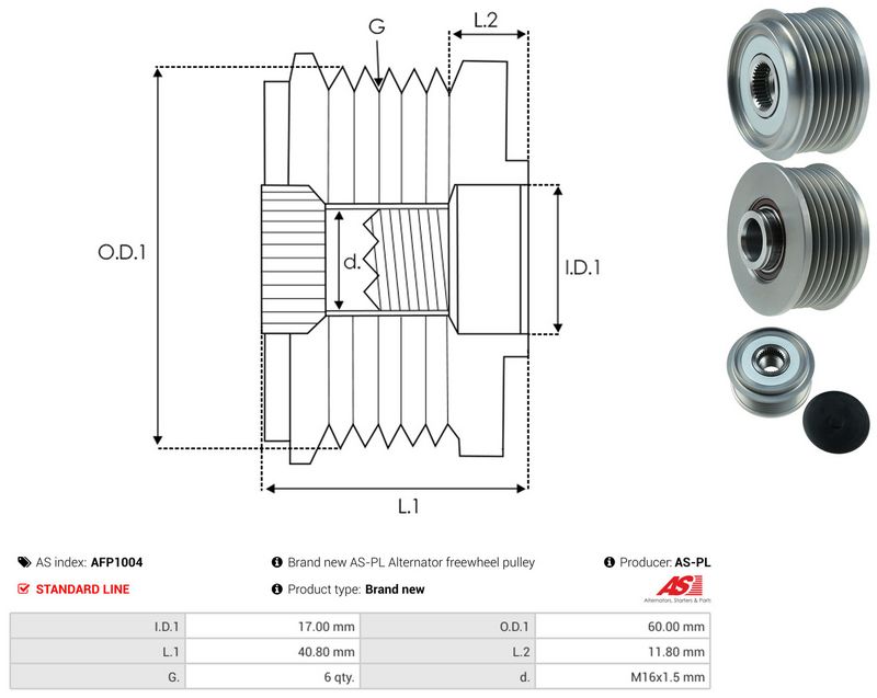 AS-PL AFP1004 Alternator Freewheel Clutch