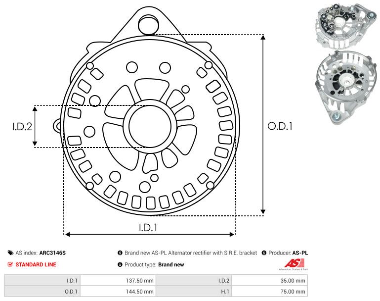 Kaitsekate, generaator, AS-PL ARC3146S