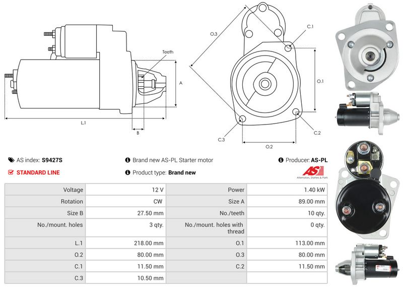 AS-PL S9427S Starter