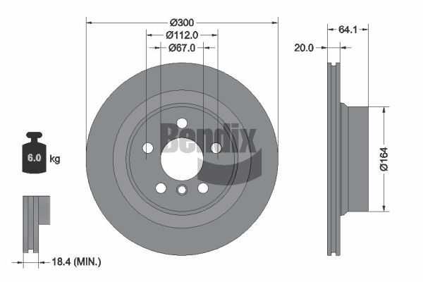 BENDIX Braking féktárcsa BDS1632HC