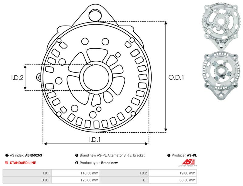 AS-PL ABR6026S Protective Cap, alternator