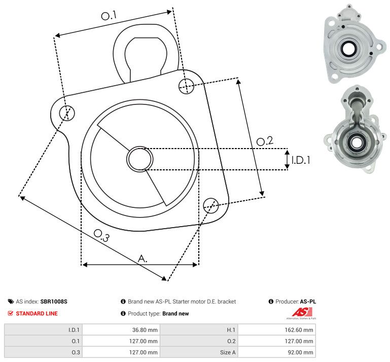 AS-PL SBR1008S Starter Lid, carburettor