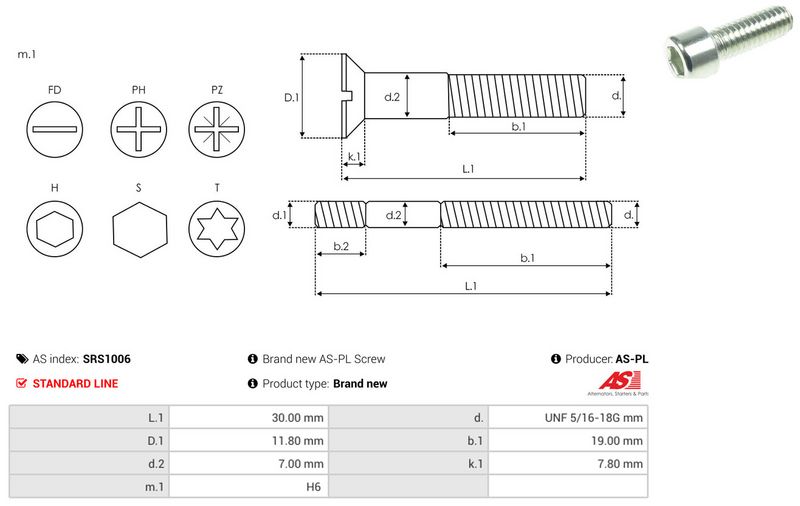 Remondikomplekt, generaator, AS-PL SRS1006