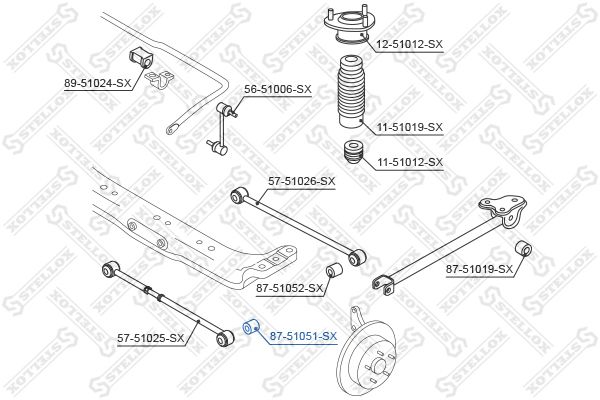 STELLOX 87-51051-SX Mounting, control/trailing arm