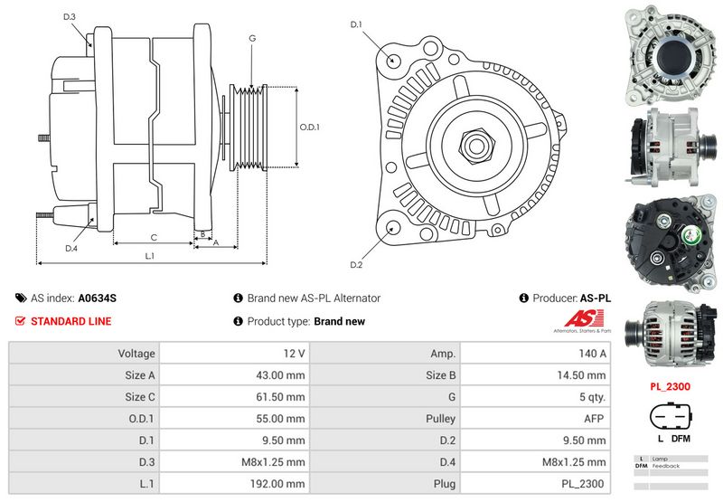 AS-PL A0634S Alternator