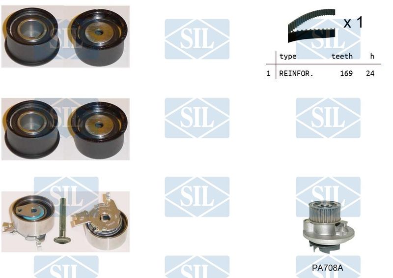 Saleri SIL Vízpumpa + fogasszíj készlet K1PA708A