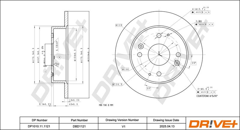 Disc frana DP1010.11.1121 Dr!ve+