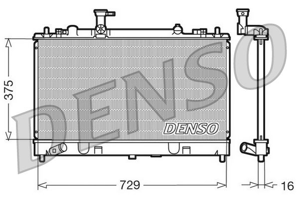 Радіатор, система охолодження двигуна, Denso DRM44011