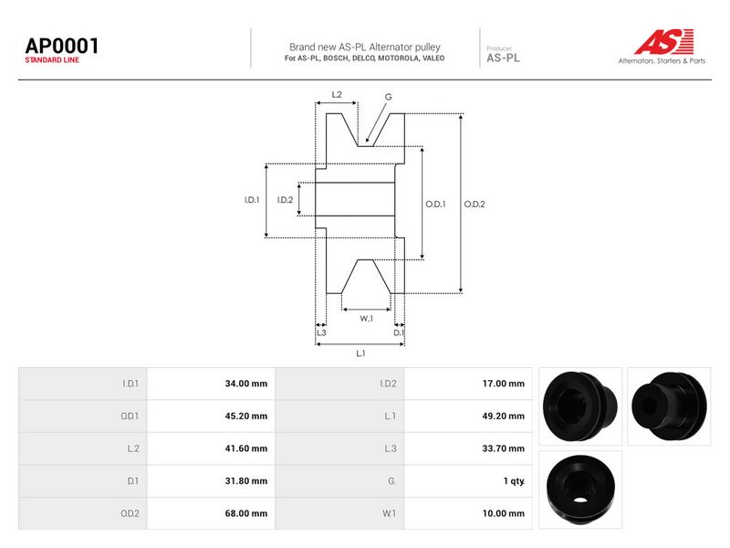 Rihmaratas, generaator, AS-PL AP0001