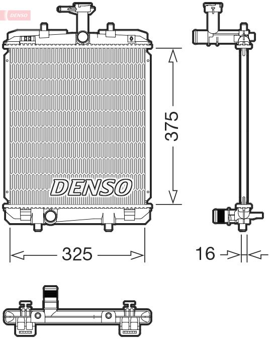 Радіатор, система охолодження двигуна, Denso DRM07063