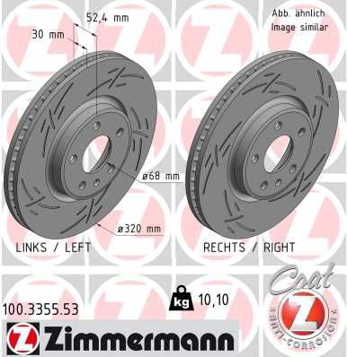 Гальмівний диск, Zimmermann 100.3355.53