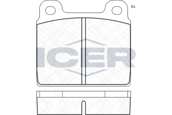 комплект спирачно феродо, дискови спирачки ICER