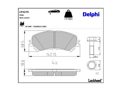 DELPHI LP3275 Brake Pad Set, disc brake