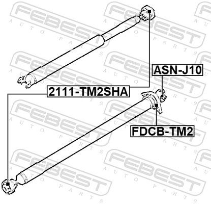 FEBEST FDCB-TM2 Bearing, propshaft centre bearing