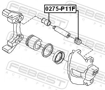 FEBEST 0275-P11F Bellow, brake caliper guide