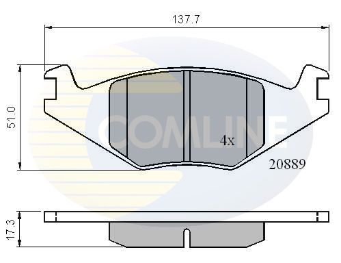 Комплект гальмівних накладок, дискове гальмо, Comline CBP0136